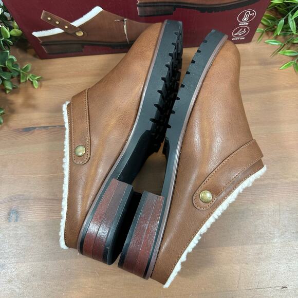 Kensie Women's Wrylie Tan Lined Clogs Size 9 - Picture 4 of 6